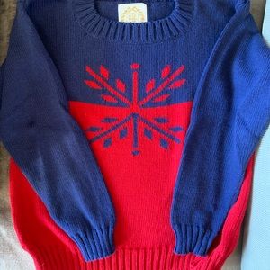 Beaufort bonnet boys snowflake sweater size 6, EUC
